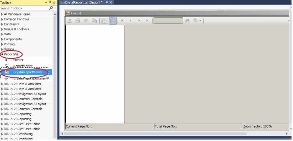 Create Your First Crystal Report - Add CrystalReportViewer Control