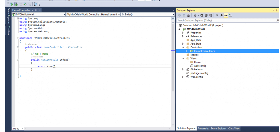 Create ASP.NET MVC Application in C# and visual studio