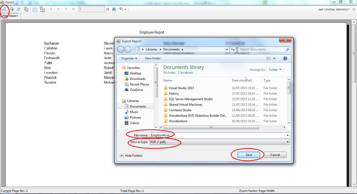 Export Crystal Report in Windows Application