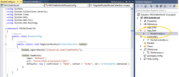 MVC Routing Basics RouteConfig