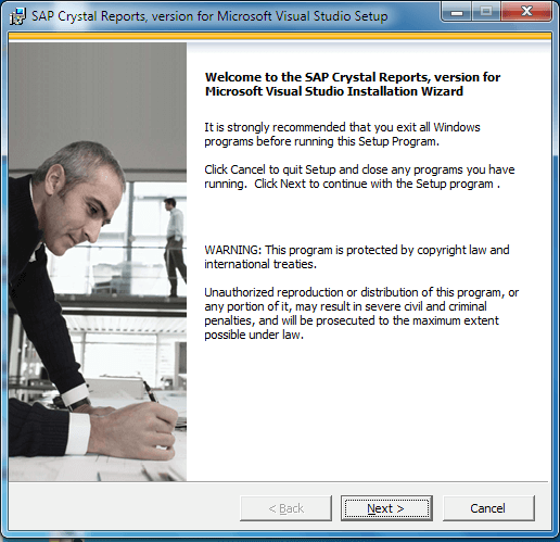  Crystal Report Installation Welcome Screen