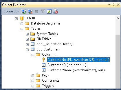 Key Attribute on string data type in Entity Framework