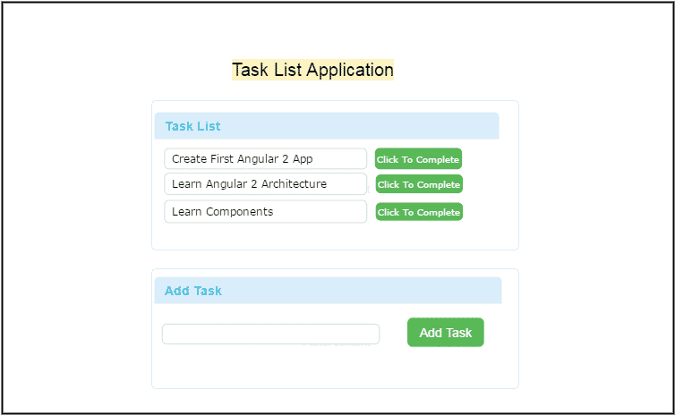 A simple Task List Application in Angular