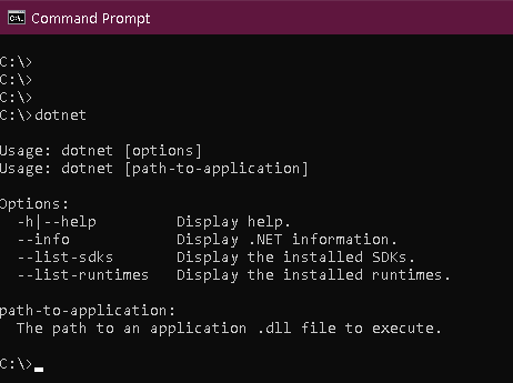 checking whether dotnet cli is installed