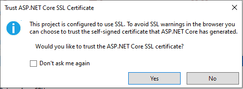 Trust ASP.NET Core SSL Certificate