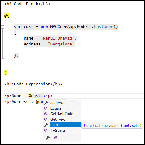 Intellisense Support for Razor in Visual Studio