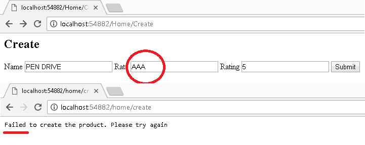 ASP.NET Core Form Validation Error