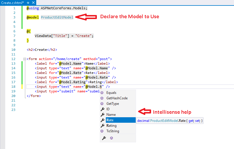 How to Create Strongly Typed View in ASP.NET Core MVC