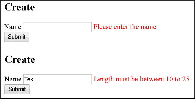 Example of Model Validation in ASP.NET Core