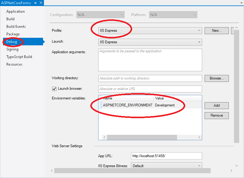 Setting the ASP.NET Core Environment Variable