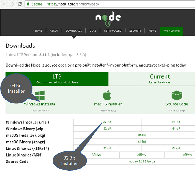 Download and Install NodeJs