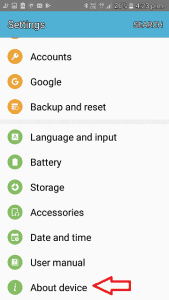 Go to Settings and Locate About Phone About Device or About Tablet