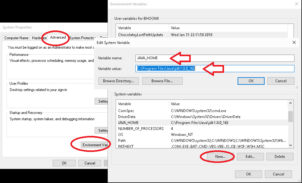 Setting JAVA_HOME Environment Variable