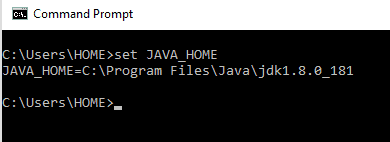 Verifying JAVA_HOME Environmental Variable