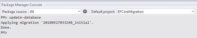 update-database in EF Core
