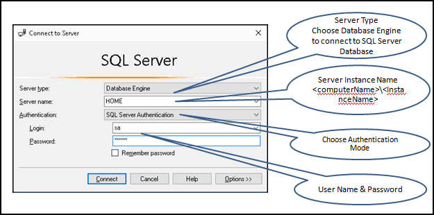 Connect to SQL Server Using SQL Server Authentication