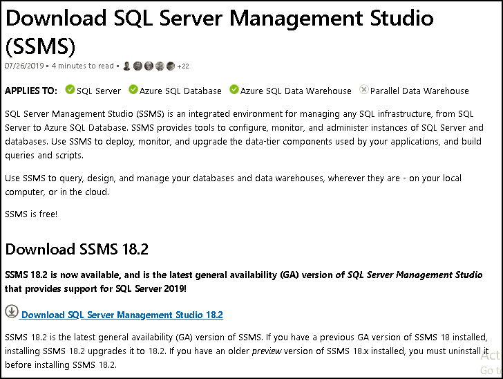 Download SQL Server Management Studio 2017