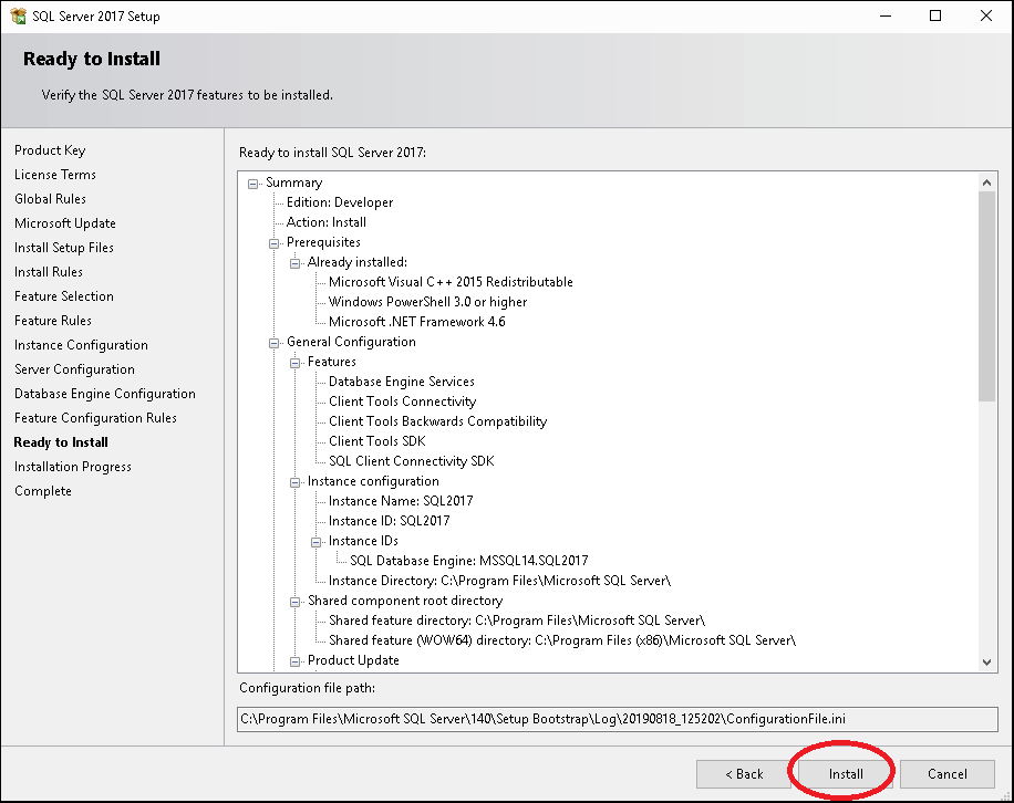 Ready To Install SQL Server