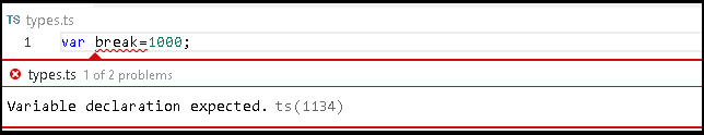 compile error when using the reserved keyword