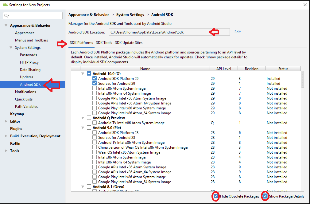 Android SDK Manager