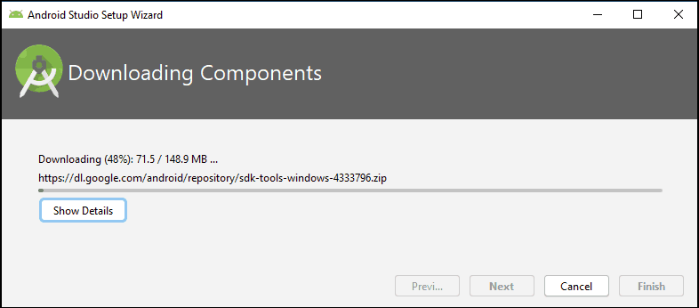 Downloading Additional Components like SDK, SDK Tools etc