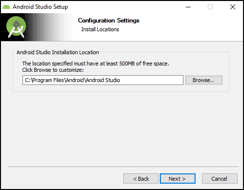 Android Studio Installation Location