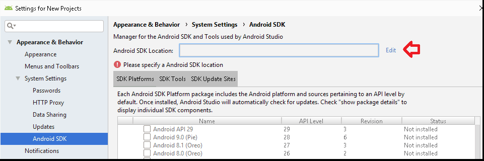 AVD Manager Missing  because Android SDK Path is invalid