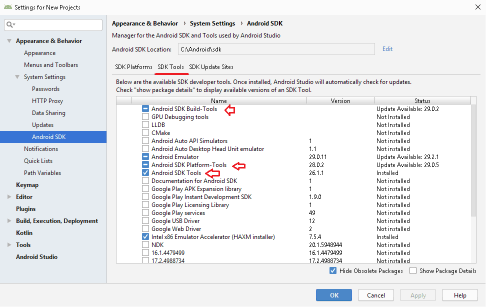 AVD Manager & SDK Manager Missing or greyed out in Android Studio -  TekTutorialsHub