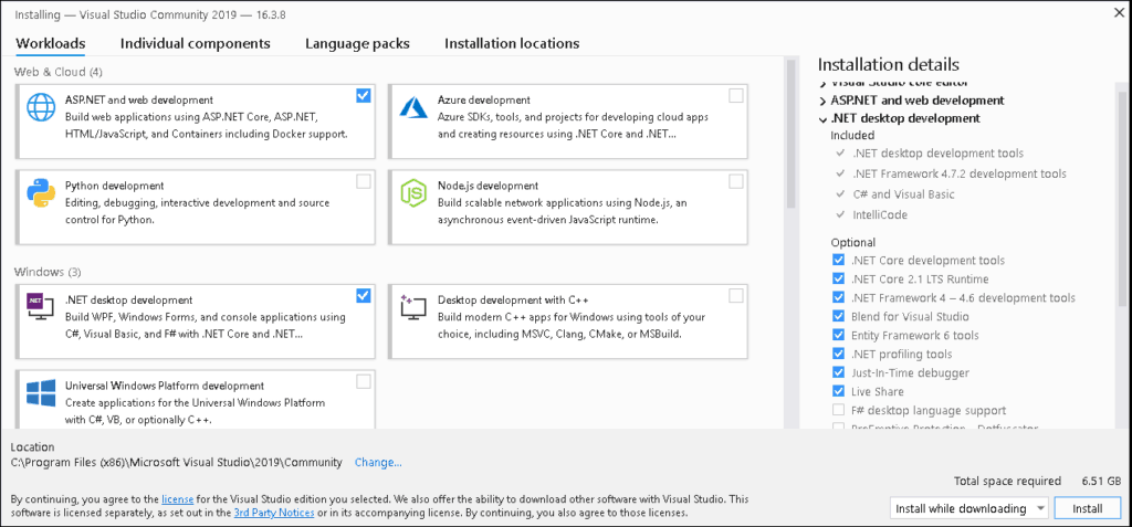 upgrade visual studio 2019 community to professional