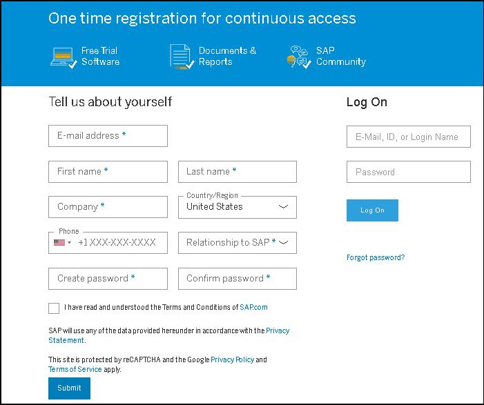 One time registration