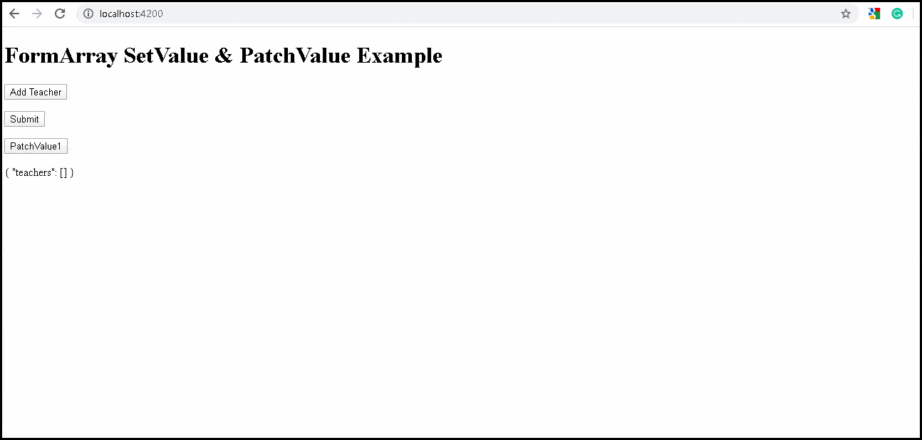 Example of PatchValue in FormArray
