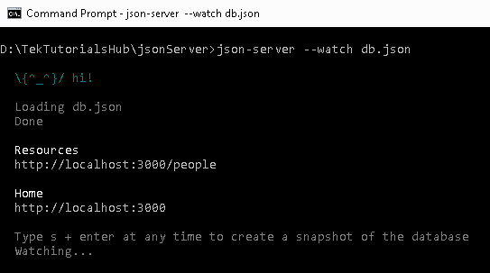 fake back-end for HTTP post using json-server