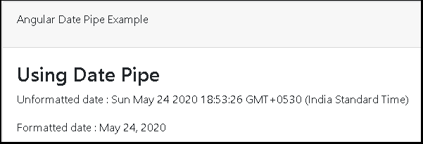 Date Pipe Example