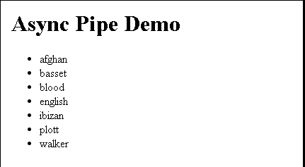 async pipe example using ngFor
