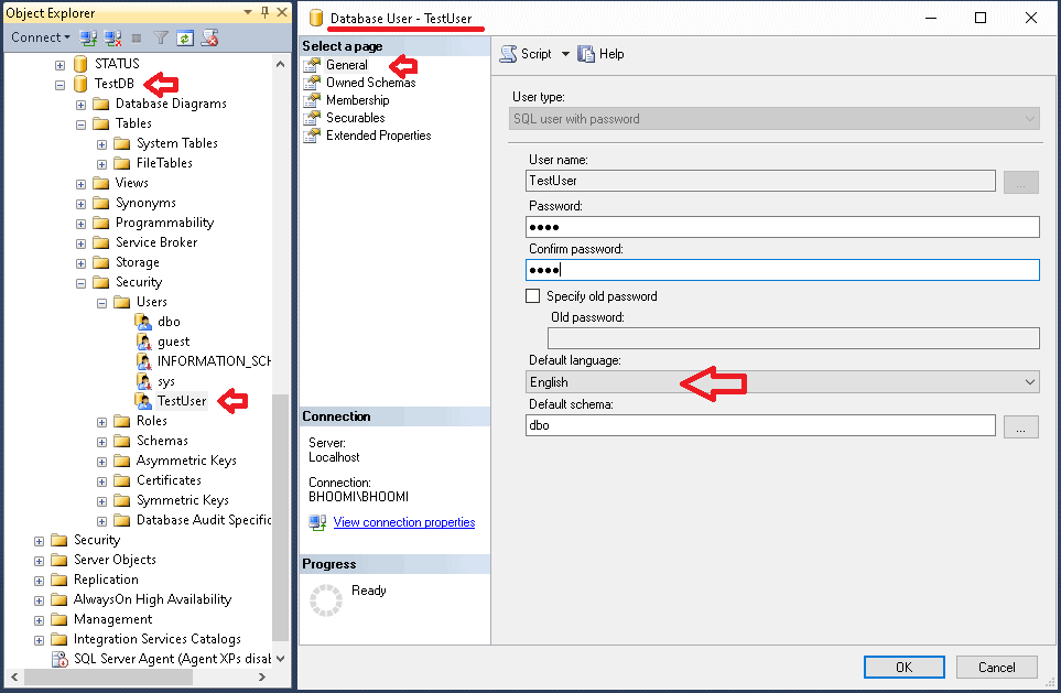 Setting Language setting for user in a contained database