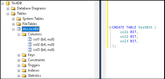 type de données bit et booléen dans SQL Server