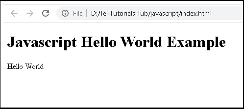 JavaScript Hello World Example