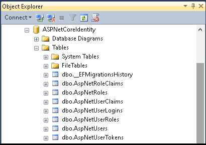 ASP.NET Core Identity Database