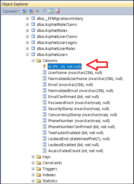 Change Primary Key type to int in ASP.NET Core