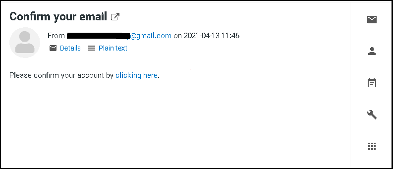 email confirmation with asp net core identity