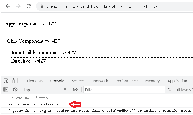 @Self, @SkipSelf, @Optional @Host Angular Example