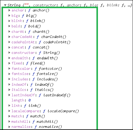 properties that you inherit from String.prototype