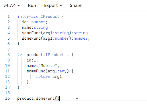 unction Overloading in TypeScript Interfaces