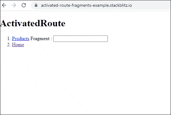 Reading fragment using Activated Route