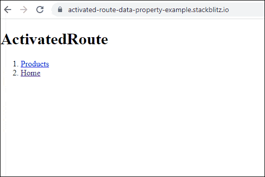 ActivatedRoute data property Example