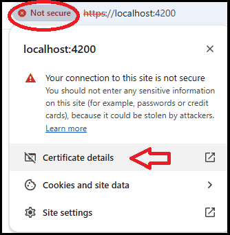 view Certificate data of localhost.com